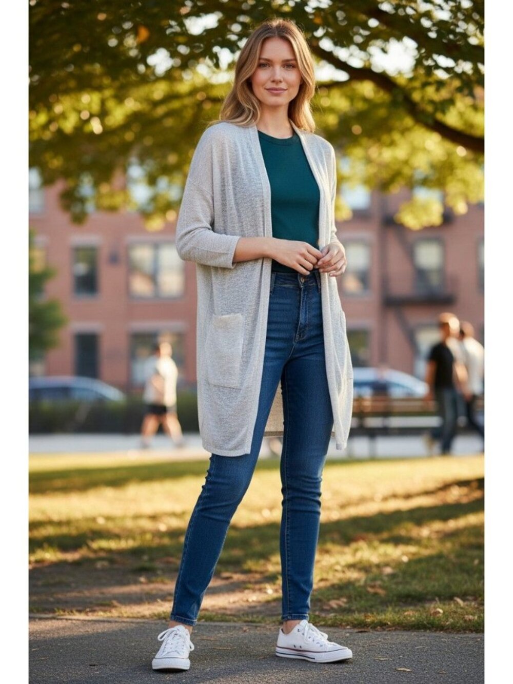 Eileen Fisher Open-Front Cardigan XS White 100% Linen Women's Casual Wear